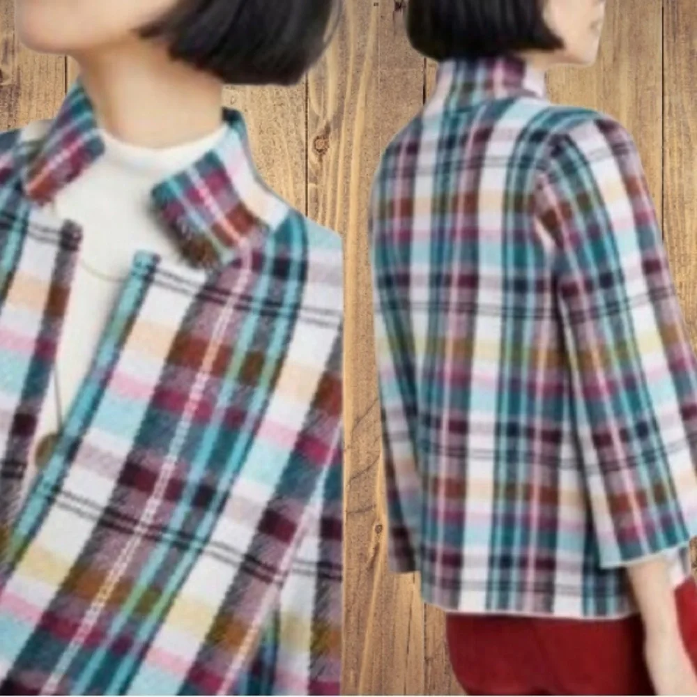 Anthropologie Plaid Women's Jacket by Pendleton‎ - Multicolor size xsp